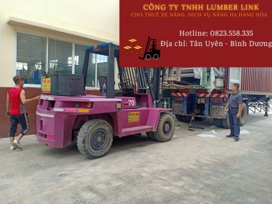 Dịch vụ xe nâng rút container và nâng hạ hàng hóa tại Bàu Bàng, Bình Dương